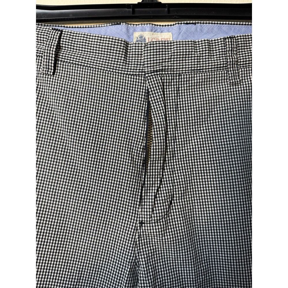 J.Crew Mens 34 Black White Gingham‎ Plaid Rivington Shorts Flat Front Cotton - Picture 2 of 8